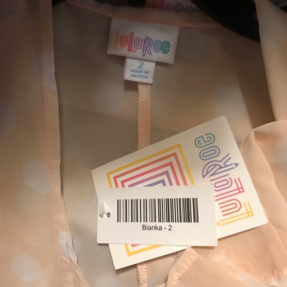 LulaRoe Bianka Top Tan/ White Size 2 - Picture 5 of 5